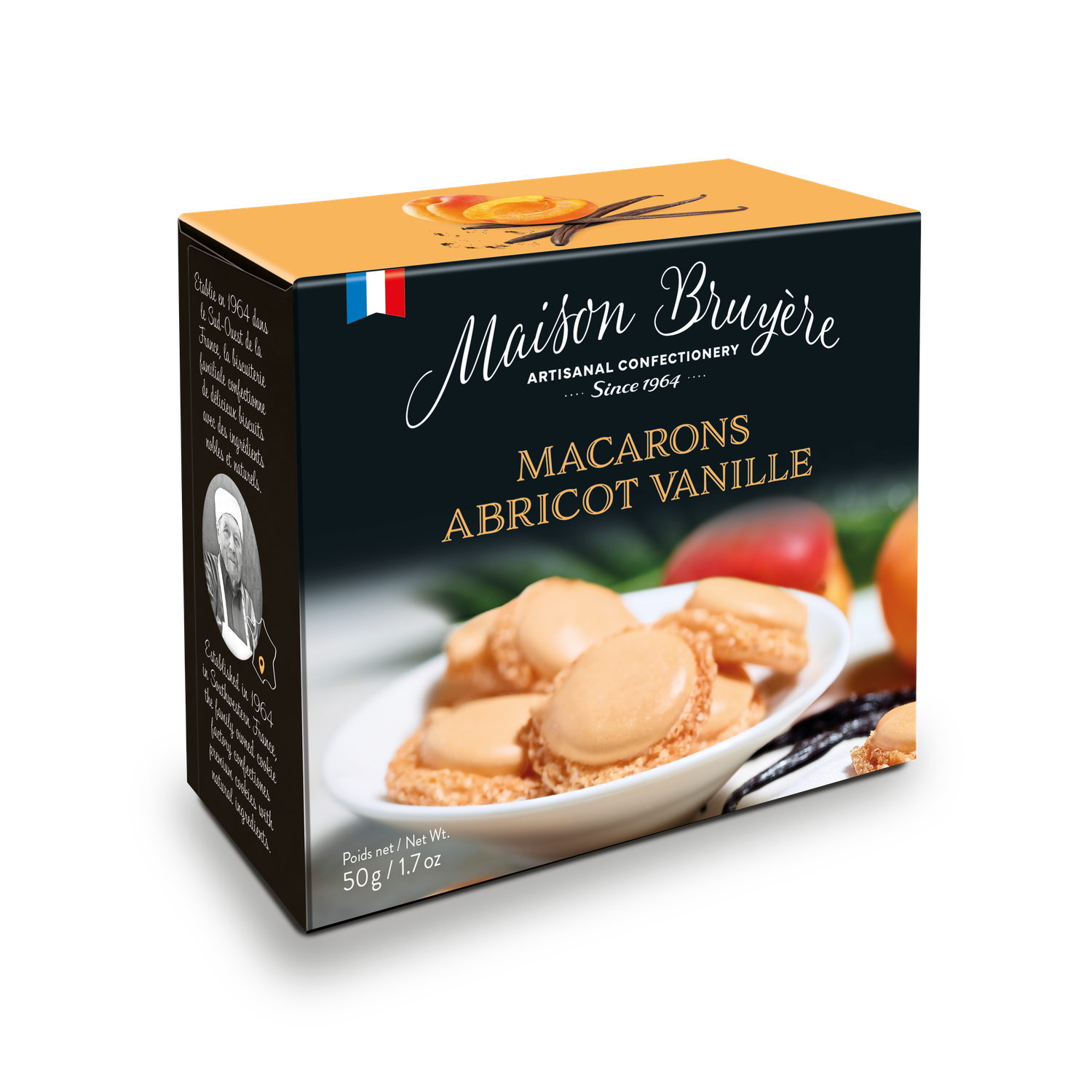 Maison Bruyère - Macarons met abrikoos en vanillesmaak