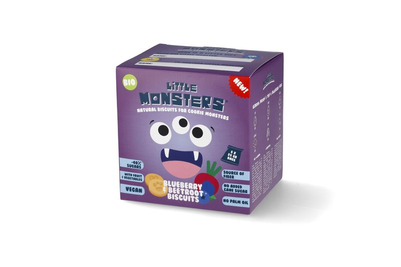 Little Monsters - BIO kinderkoekjes op basis van blauwe bes en rode biet
