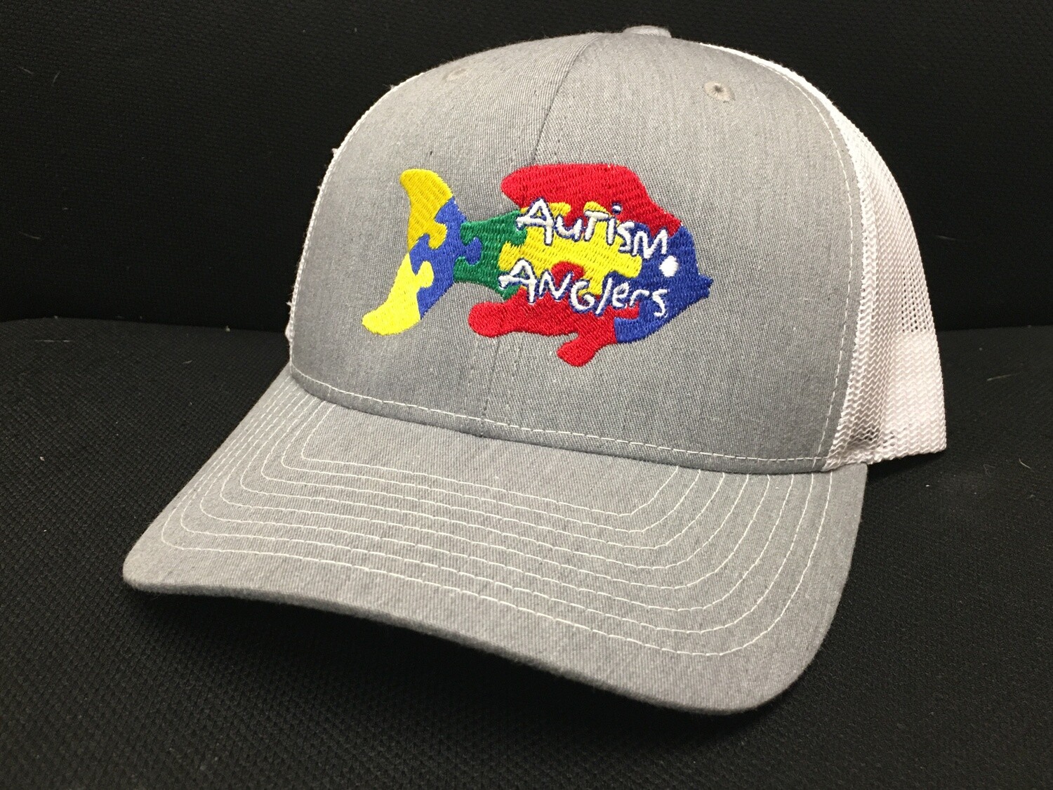 Autism Anglers Snap Back Hat- Grey/White