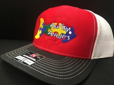 Autism Anglers Snap Back Hat-red/blk/wht
