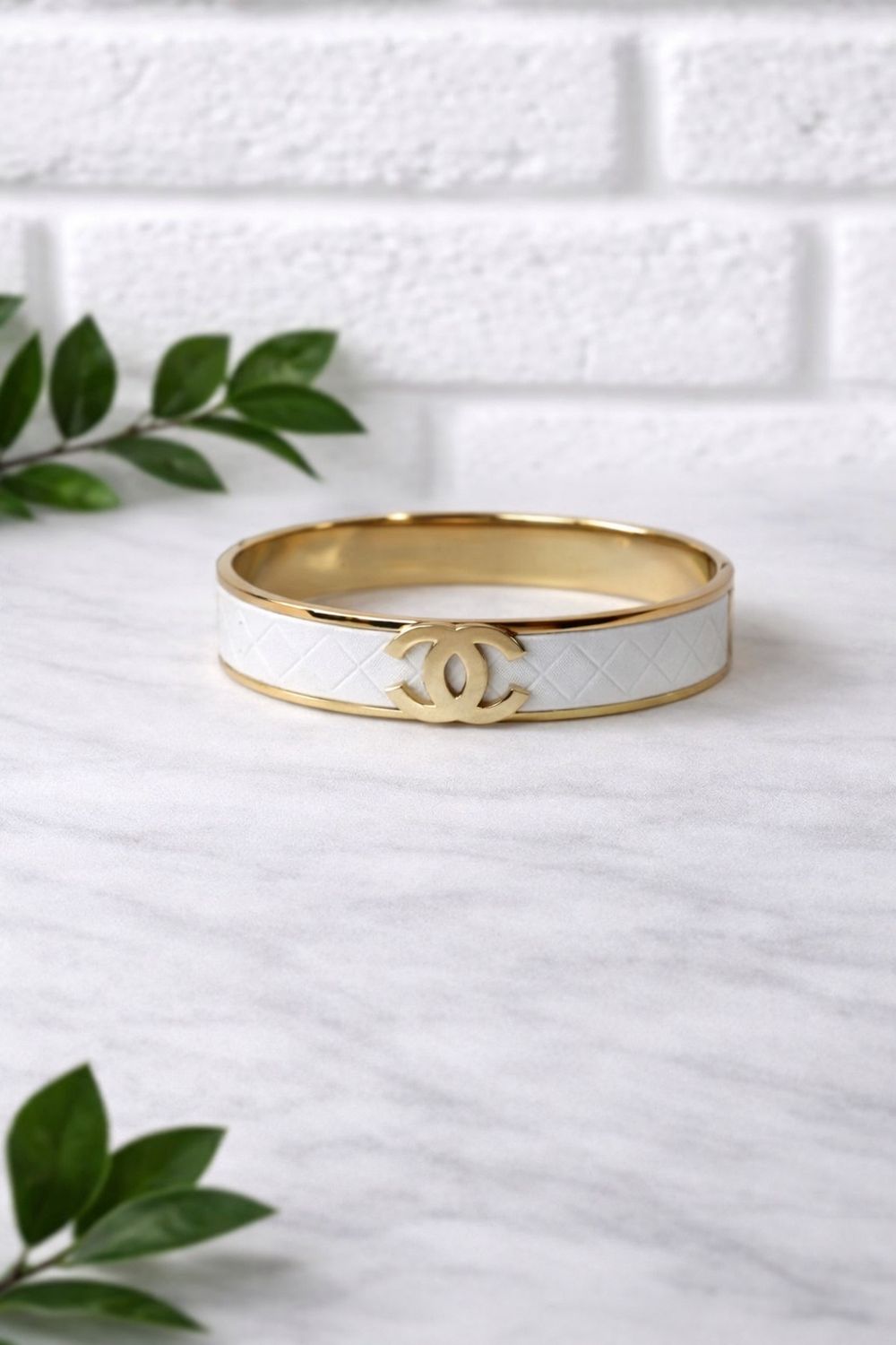 Bracelet, white and gold Chanel