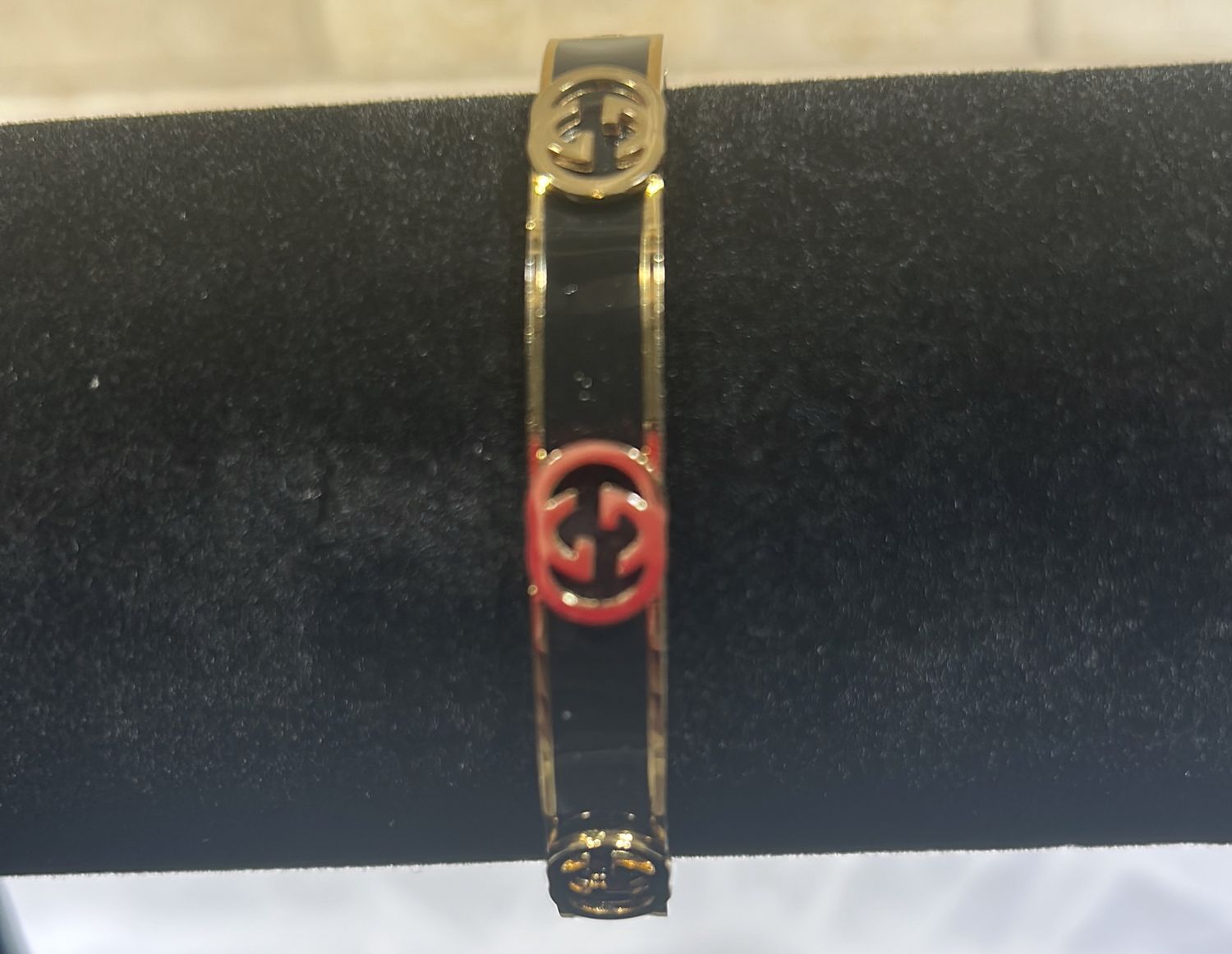 Bracelet, GG small black and gold