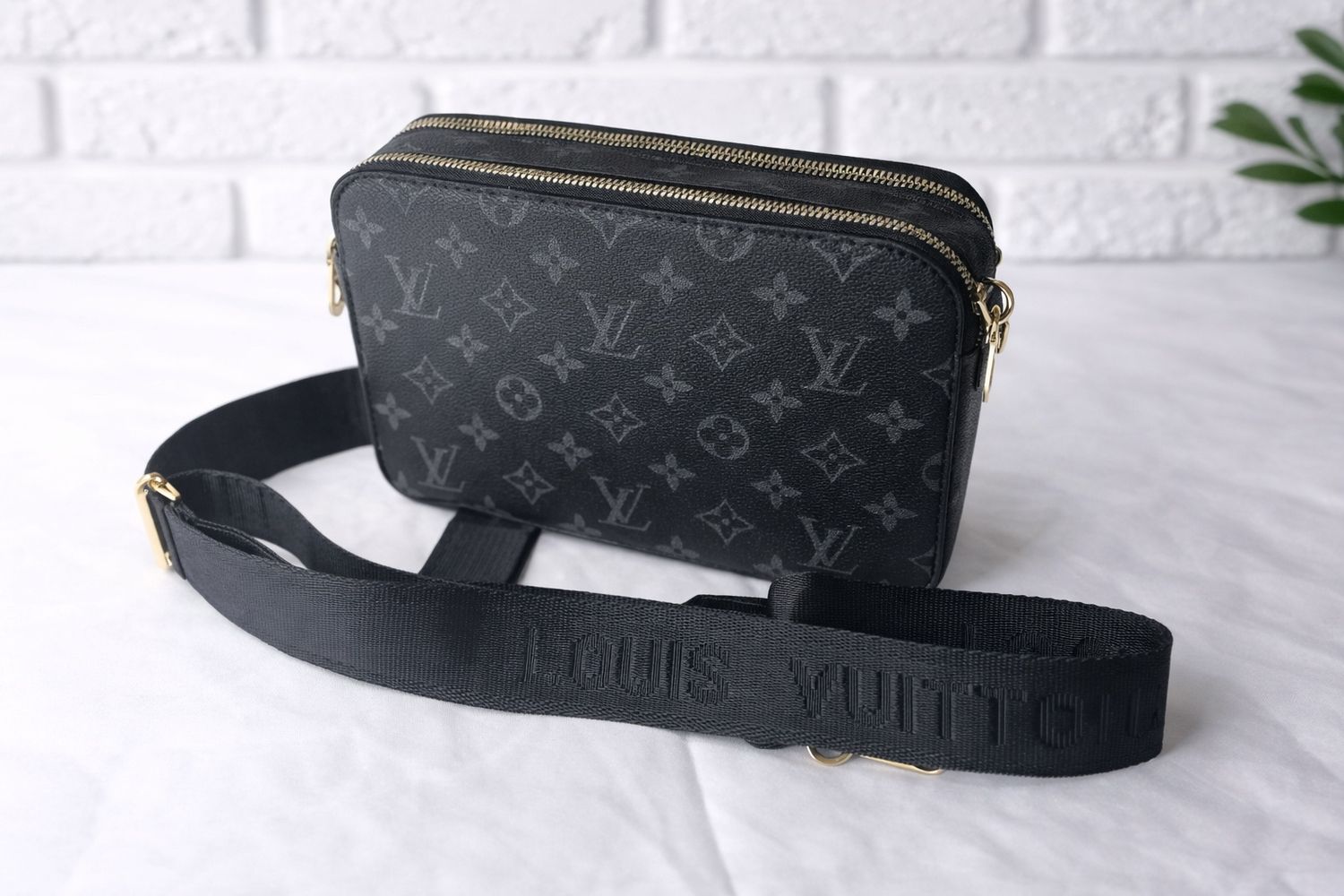 Black on black LV Crossbody bag