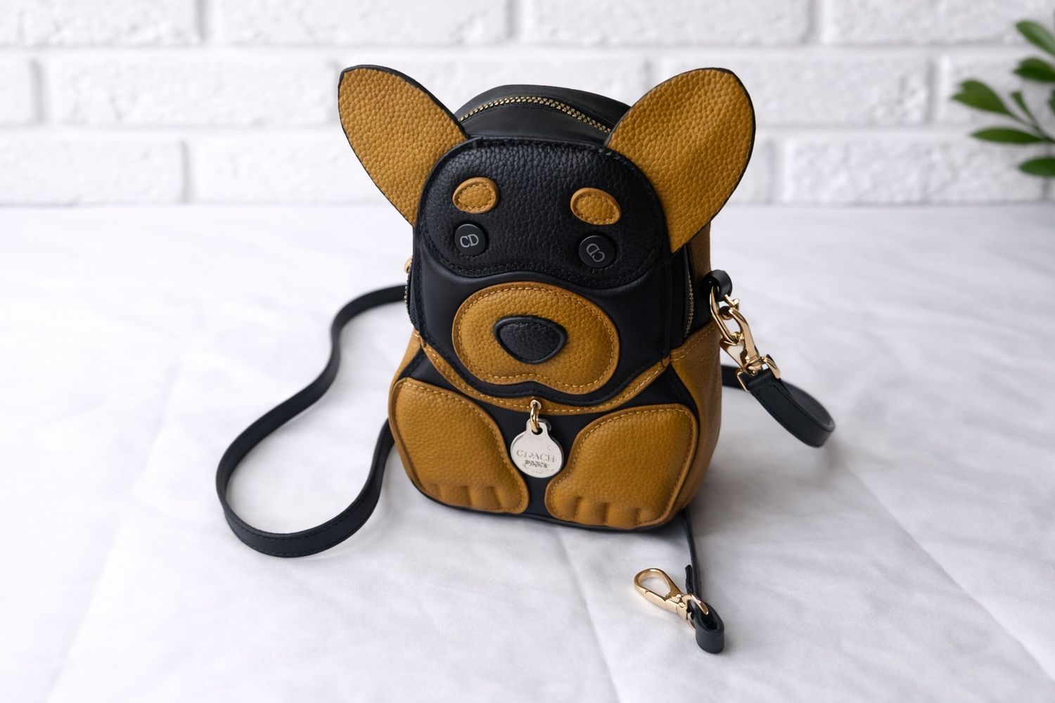 Small CD brown and black Crossbody dog bag