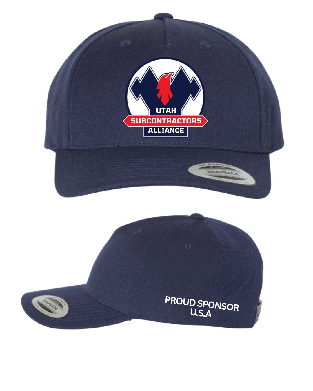 🔧 Industry Builder - USA HAT 5 Panel Curved Bill Snapback Cap