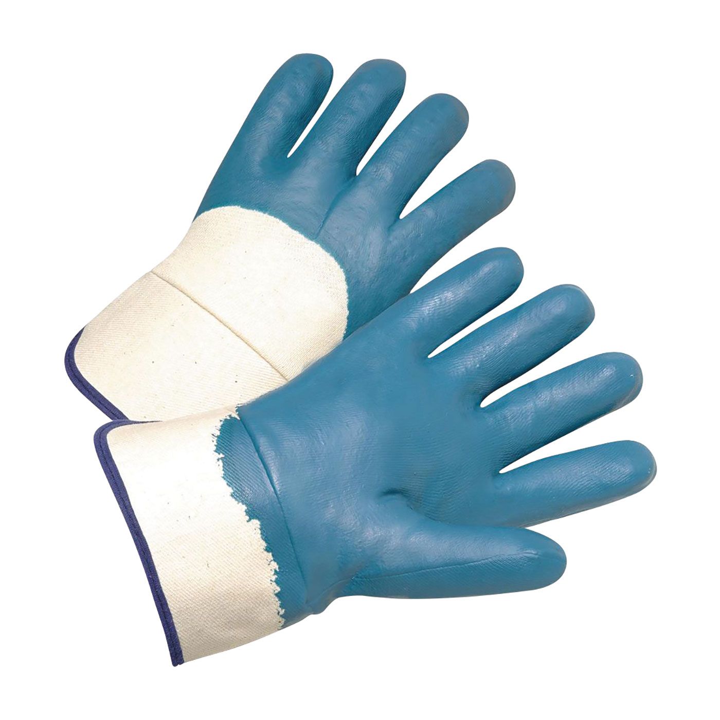 Heavyweight Nitrile Palm Coated, Jersey Lined, Safety Cuff Gloves (#4550) Heavyweight Nitrile Palm Coated, Jersey Lined, Safety Cuff Gloves (#4550)
