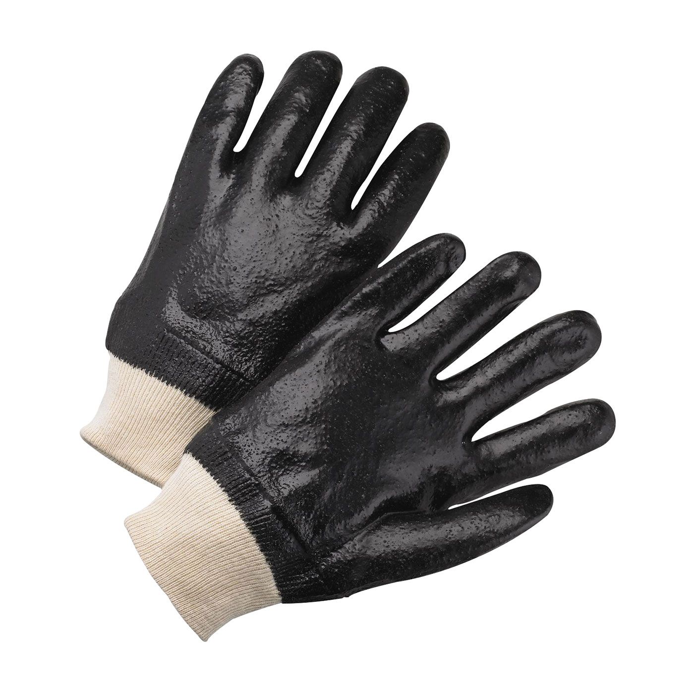 PIP® PVC Dipped Glove with Interlock Liner and Rough Sandy Finish - Knit Wrist (#1007RF)