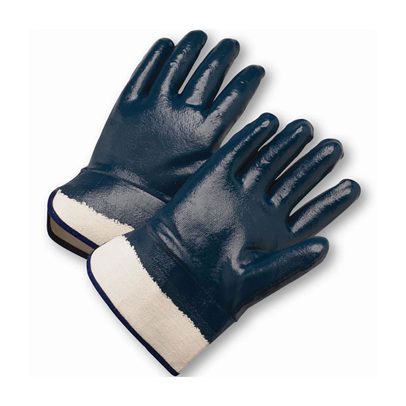 PIP® Nitrile Dipped Glove with Jersey Liner & Heavyweight Smooth Grip on Full Hand - Safety Cuff (#4550FC)