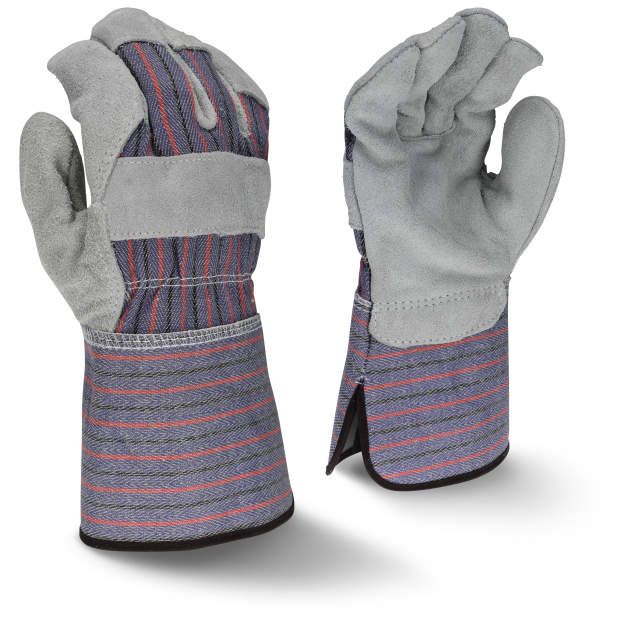 Radians Regular Shoulder Gray Split Cowhide Leather Glove with Gauntlet Cuff (#RWG3200G)