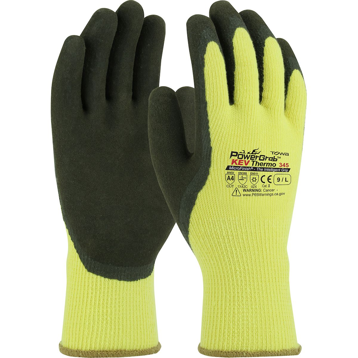 PowerGrab™ KEV Thermo Seamless Knit DuPont™ Kevlar® / Acrylic Glove with Latex Coated MicroFinish Grip on Palm & Fingers (#09-K1350)