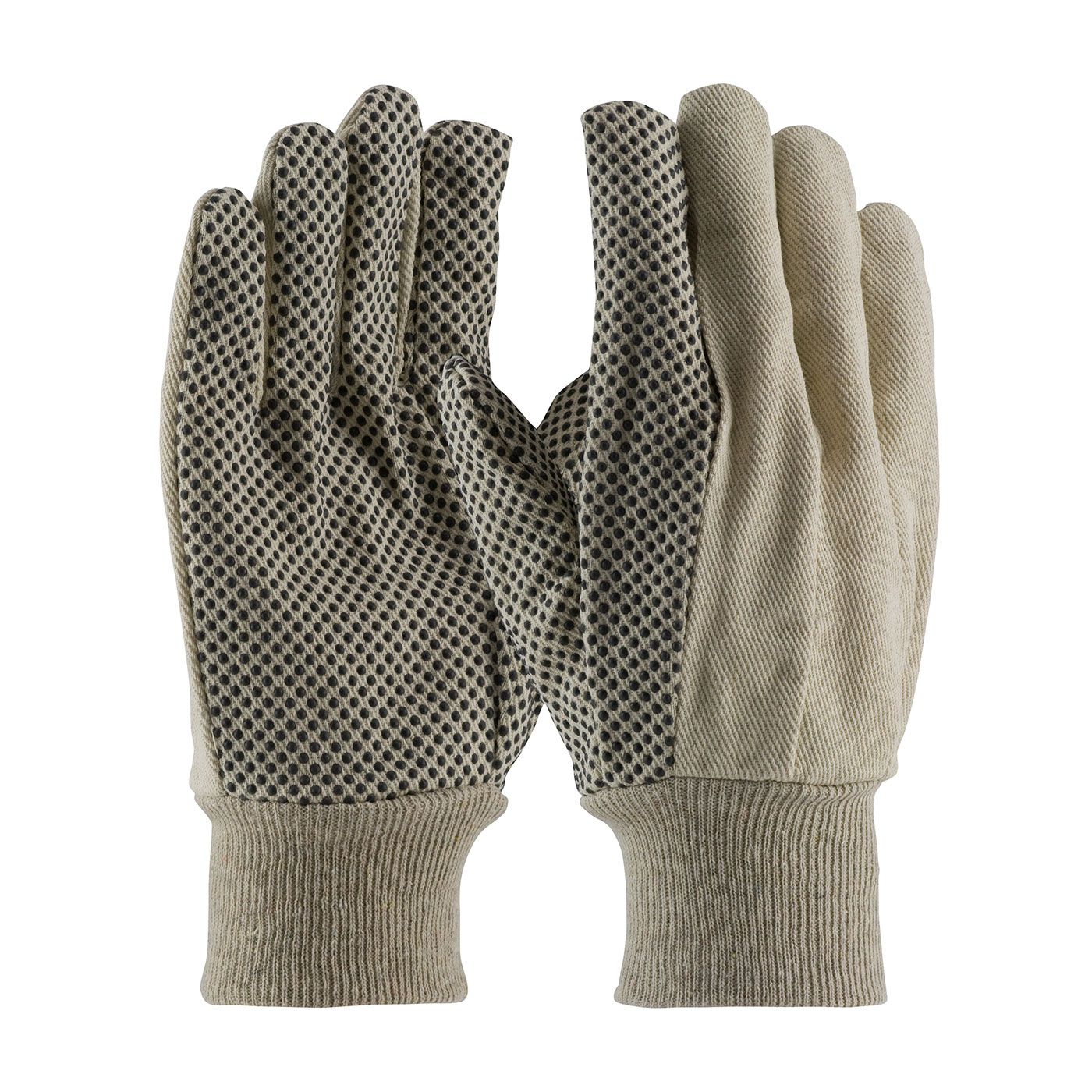 PIP Economy Grade Cotton Canvas Glove with PVC Dot Grip on Palm, Thumb and Forefinger - 8 oz  (#91-908PDI)