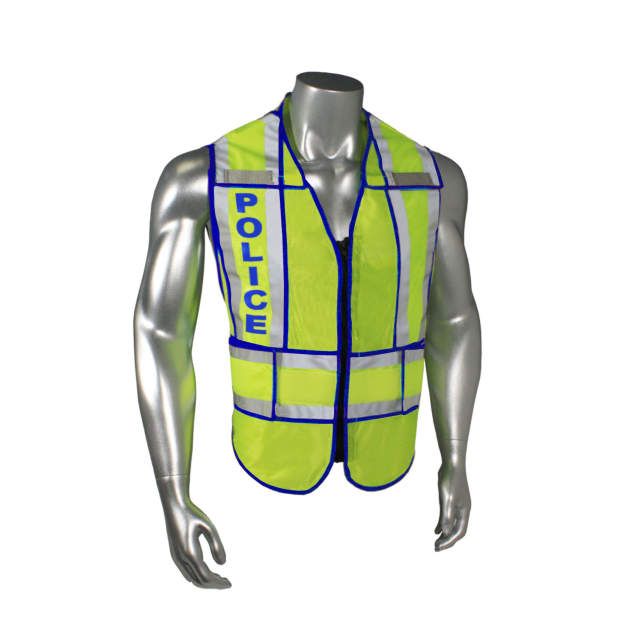Breakaway 1 Breakaway 1" Split Police Safety Vest, Blue Trim (#LHV-207-SPT-POL)