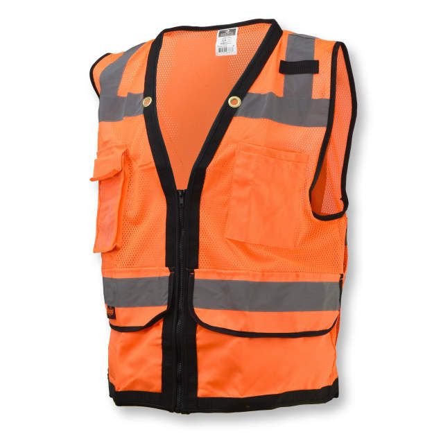 Class 2 Heavy Duty Surveyor Safety Vest, Hi-Viz orange (#SV59Z-2ZOD)