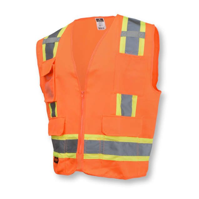 Solid Twill Heavy Duty Surveyor Class 2 Vest, Hi-Viz Orange (#SV62-2ZOT) Solid Twill Heavy Duty Surveyor Class 2 Vest, Hi-Viz Orange (#SV62-2ZOT)