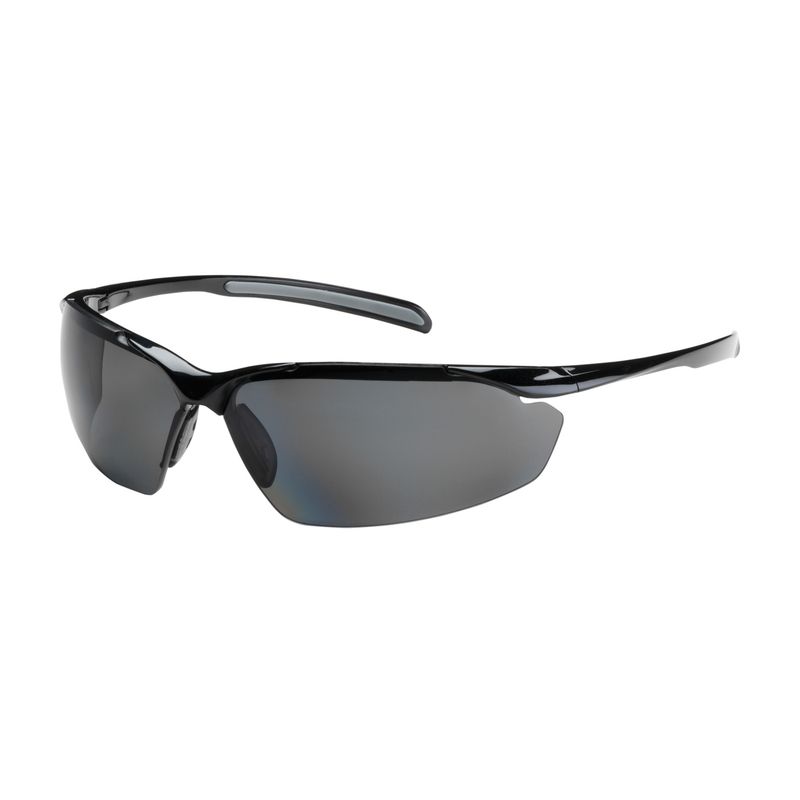 Commander Semi-Rimless Safety Glasses with Gloss Black Frame, Polarized Gray Lens and Anti-Scratch Coating  (#250-33-0041)