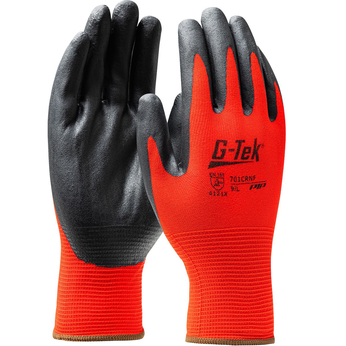 G-Tek® Economy Seamless Knit Nylon Glove with Nitrile Coated Foam Grip on Palm & Fingers - 15 Gauge (#701CRNF) G-Tek® Economy Seamless Knit Nylon Glove with Nitrile Coated Foam Grip on Palm & Fingers - 15 Gauge (#701CRNF)
