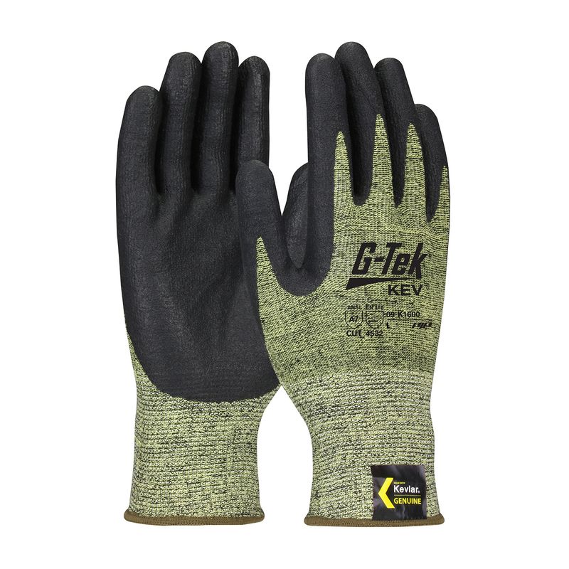 G-Tek® KEV™ Seamless Knit Kevlar® Blended Glove with Foam Nitrile Coating on Palm & Fingers (#09-K1600) G-Tek® KEV™ Seamless Knit Kevlar® Blended Glove with Foam Nitrile Coating on Palm & Fingers (#09-K1600)