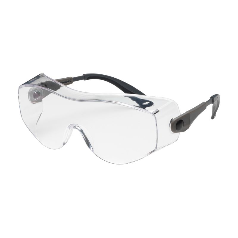 OverSite OTG Rimless Safety Glasses with Black / Gray Temple and Clear Lens  (#250-98-0080)