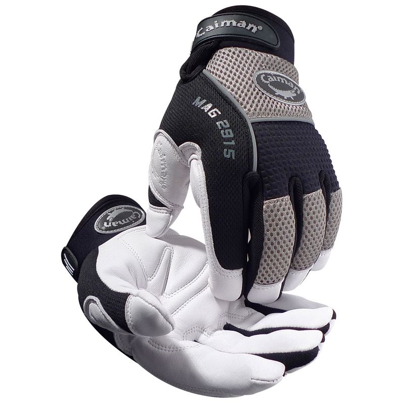 Caiman® MAG™ Multi-Activity Glove with White Goat Grain Leather Padded Palm and Gray AirMesh™ Back - Heatrac® III Insulation (#2915)