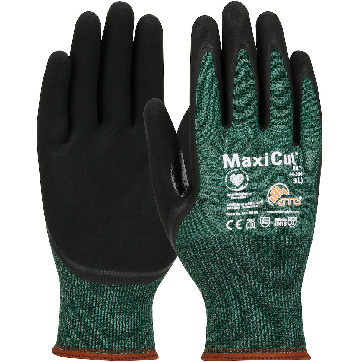 ATG® MaxiCut® Oil Seamless Knit A2 Engineered Yarn Glove with Nitrile Coated MicroFoam Grip on Palm & Fingers (#44-304)