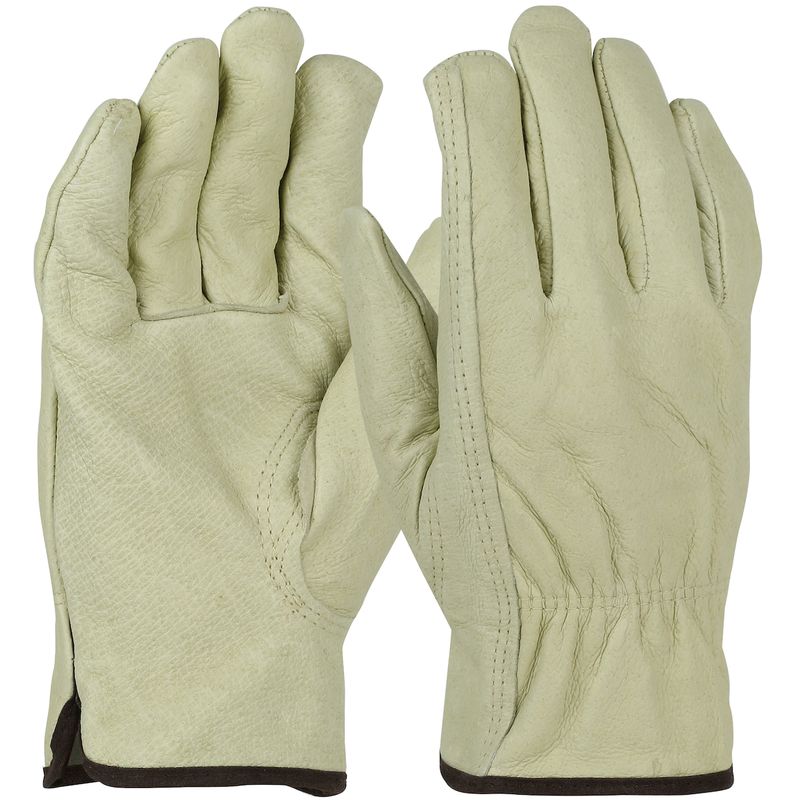 PIP Top Grain Pigskin Leather Glove with Red Fleece Lining - Keystone Thumb Economy Grade  (#994KF)