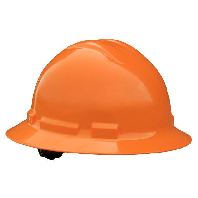 Quartz Full Brim Hard Hat, Orange, 6 point ratchet (#QHR6-ORANGE)