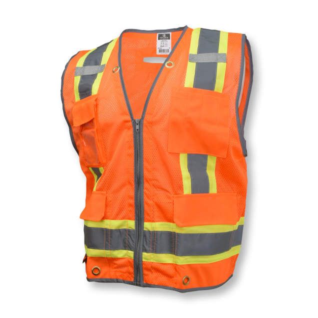 Two-Tone Surveyor Class 2 Vest, Hi-Viz Orange (#SV6HO)
