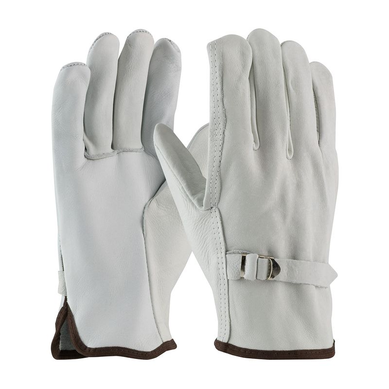 PIP Superior Grade Top Grain Cowhide Leather Drivers Glove with Pull Strap Closure - Straight Thumb  (#68-158)