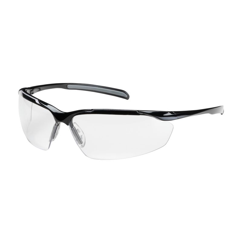 Commander Semi-Rimless Safety Glasses with Gloss Black Frame, Clear Lens and Anti-Scratch / Anti-Fog Coating  (#250-33-0020)