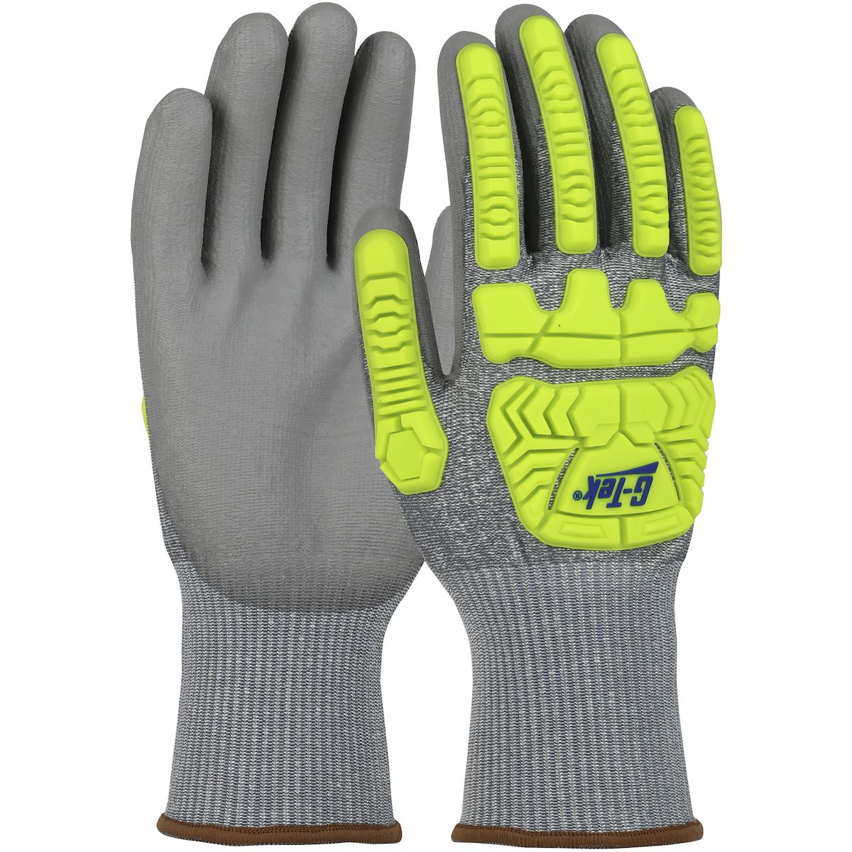 G-Tek® Seamless Knit HPPE Blended Glove with Hi-Vis Impact Protection and Polyurethane Coated Palm & Fingers (#710HGUBHVG) G-Tek® Seamless Knit HPPE Blended Glove with Hi-Vis Impact Protection and Polyurethane Coated Palm & Fingers (#710HGUBHVG)