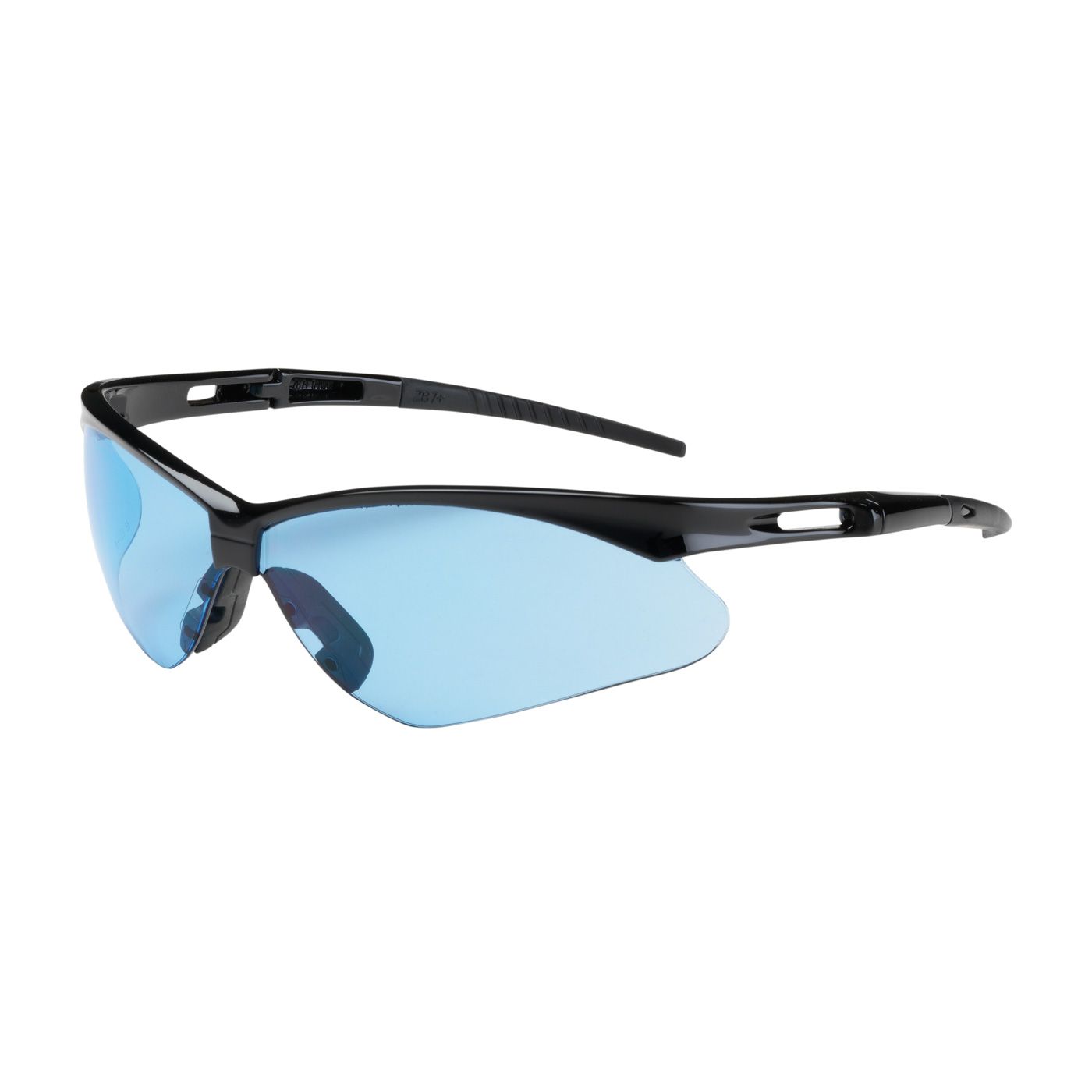 Anser Semi-Rimless Safety Glasses with Black Frame, Light Blue Lens and Anti-Scratch Coating  (#250-AN-10113)