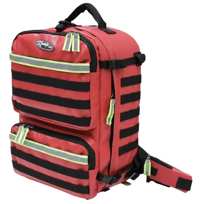 Kemp USA Fluid-Resistant Tarpaulin Rescue & Tactical EMS Bag, Red (#10-122-RED-TPN)