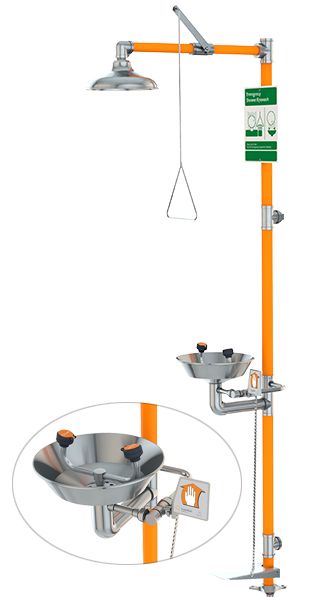 Guardian Safety Station with Eyewash, Hand and Foot Control, All-Stainless Steel (#G1991HFC)