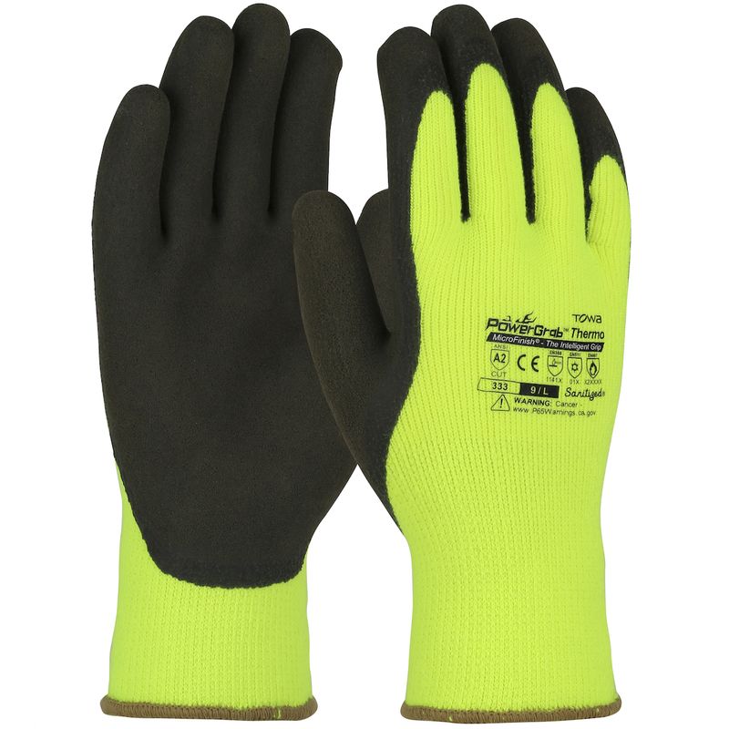 PowerGrab™ Thermo Hi-Vis Seamless Knit Acrylic Terry Glove with Latex MicroFinish Grip on Palm & Fingers (#41-1405)