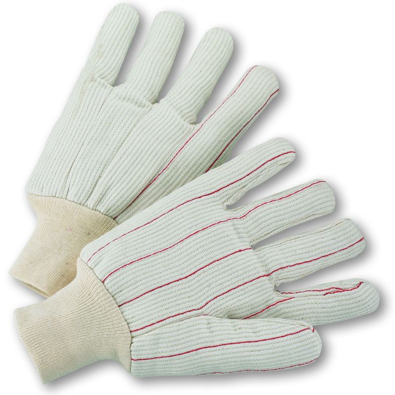 PIP Cotton Corded Double Palm Glove with Nap-in Finish - Knitwrist  (#K81SCNCI)