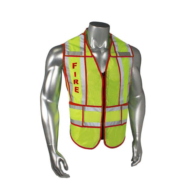 Breakaway 1 Breakaway 1" Split Fire Safety Vest, Red Trim (#LHV-207-SPT-FIR)