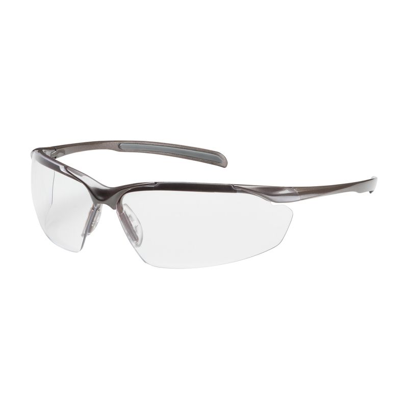 Commander Semi-Rimless Safety Glasses with Gloss Bronze Frame, Clear Lens and Anti-Scratch / Anti-Fog Coating  (#250-33-1020)