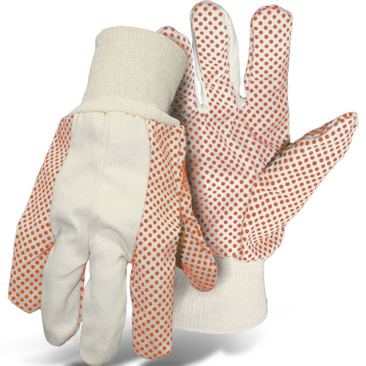 PIP Premium Grade Cotton/Polyester Blend Glove with PVC Dotted Grip on Palm, Thumb, Index and Little Finger - 10 oz. (#1JP5504) PIP Premium Grade Cotton/Polyester Blend Glove with PVC Dotted Grip on Palm, Thumb, Index and Little Finger - 10 oz. (#1JP5504)