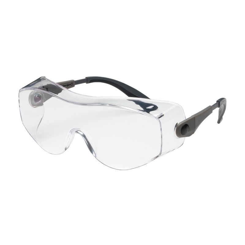 OverSite OTG Rimless Safety Glasses with Black / Gray Temple, Clear Lens and Anti-Scratch Coating  (#250-98-0000)