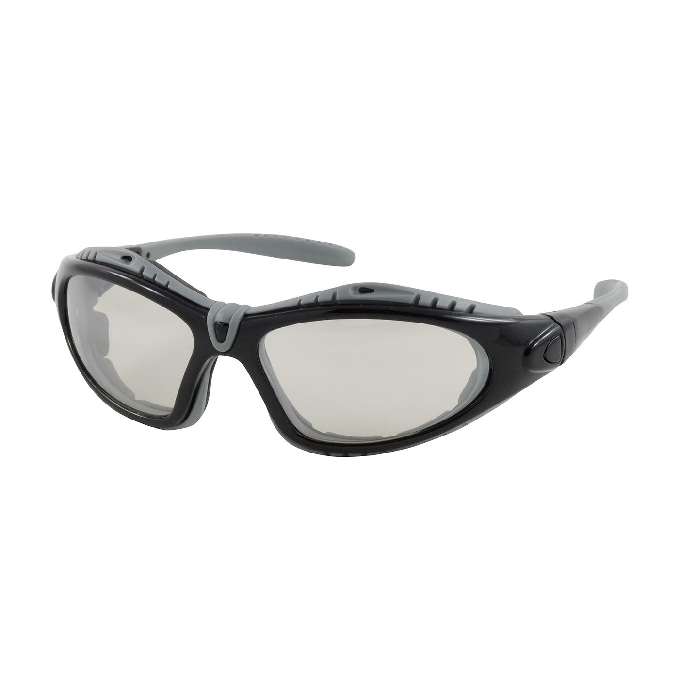 Fuselage Full Frame Safety Glasses with Black Frame, Foam Padding, I/O Lens and Anti-Scratch / Anti-Fog Coating  (#250-50-0422)