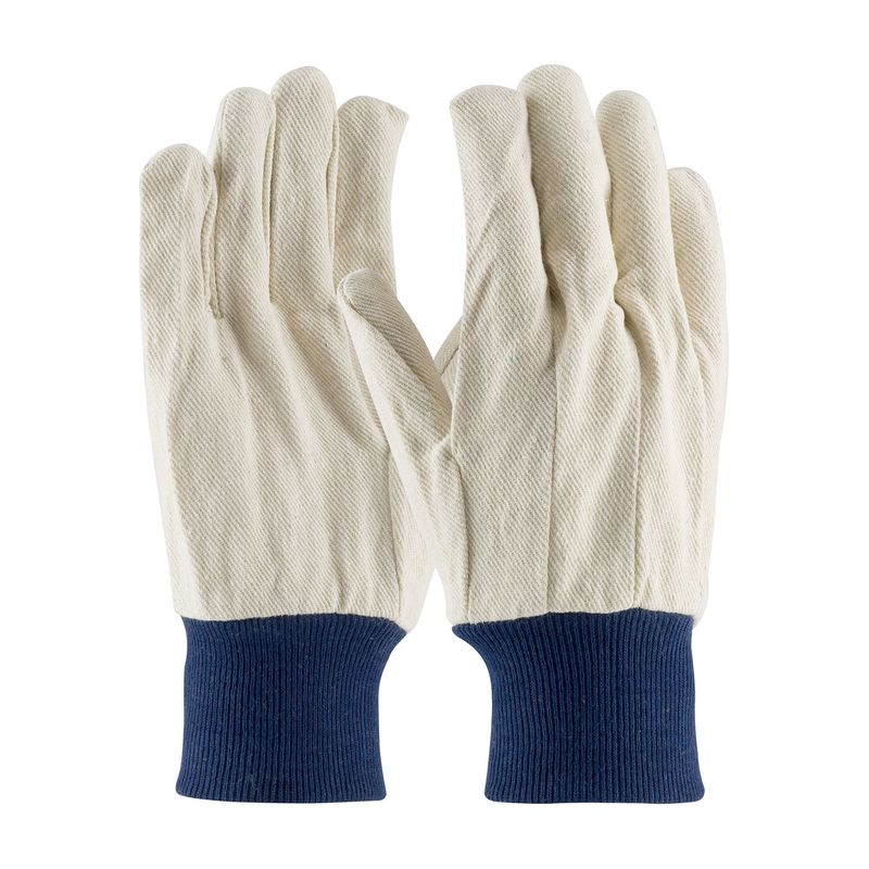 PIP Premium Grade Cotton/Poly Canvas Single Palm Glove - Blue Knitwrist  (#710BKWK)