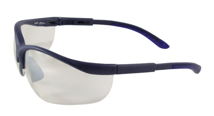 Hi-Voltage AC Semi-Rimless Safety Glasses with Blue Frame, I/O Lens and Anti-Scratch Coating  (#250-21-0102)