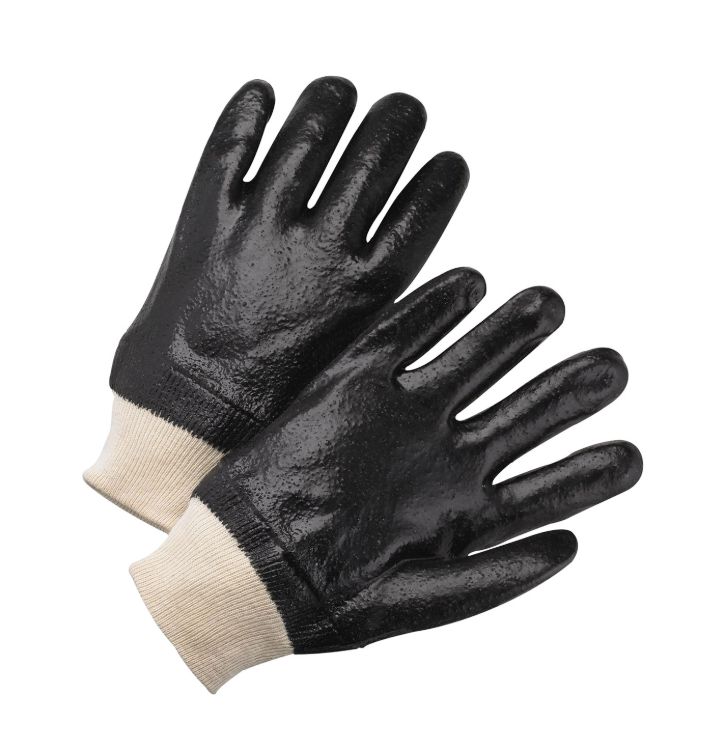 PIP® PVC Dipped Glove with Interlock Liner and Rough Sandy Finish - Knit Wrist (#1007RF)