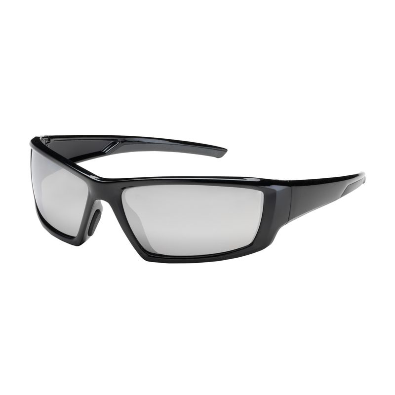 Sunburst Full Frame Safety Glasses with Black Frame, Silver Mirror Plus Lens and Anti-Scratch / Anti-Reflective Coating  (#250-47-0005)