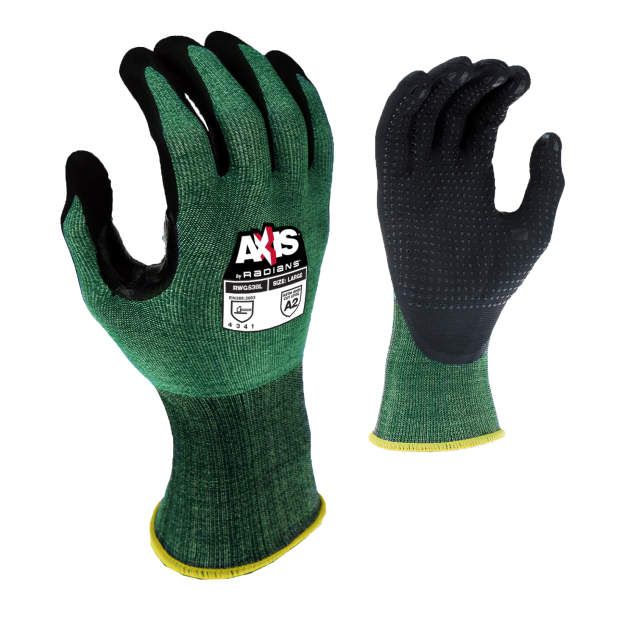 Radians AXIS™ A2 Foam Nitrile Dotted Coated Cut Protection Glove (#RWG538) Radians AXIS™ A2 Foam Nitrile Dotted Coated Cut Protection Glove (#RWG538)