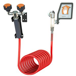 Guardian Eyewash/Drench Hose Unit, Wall Mounted, 12' Coiled Hose, Ball Valve with Flag Handle (#G5014)