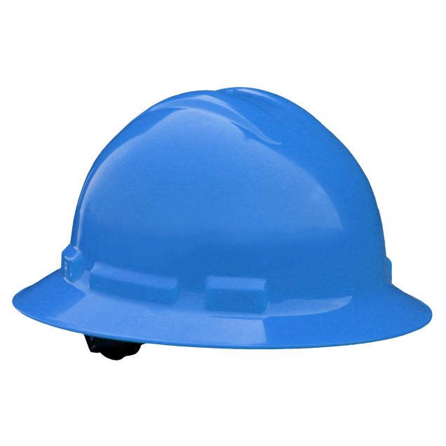 Quartz Full Brim Hard Hat, Blue, 4 point ratchet (#QHR4-BLUE)
