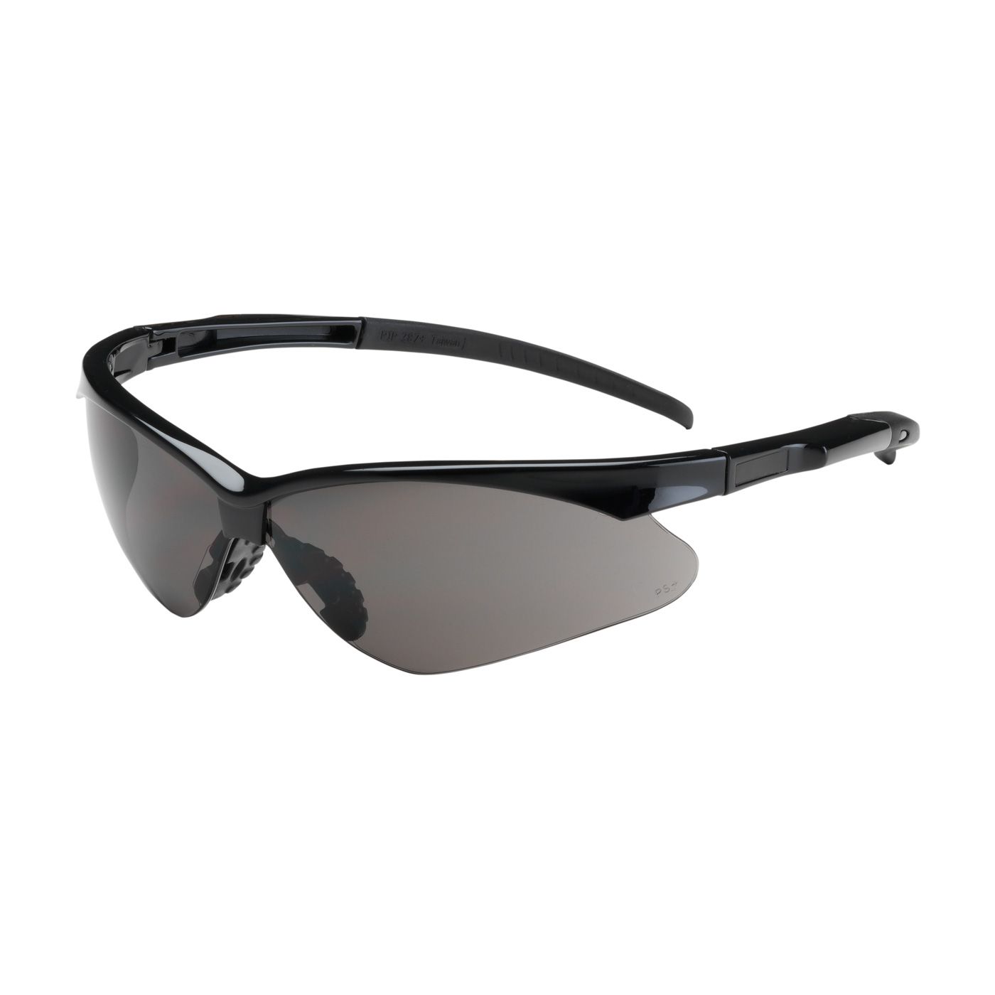 Adversary Semi-Rimless Safety Glasses with Black Frame, Gray Lens and Anti-Scratch / Anti-Fog Coating  (#250-28-0021)