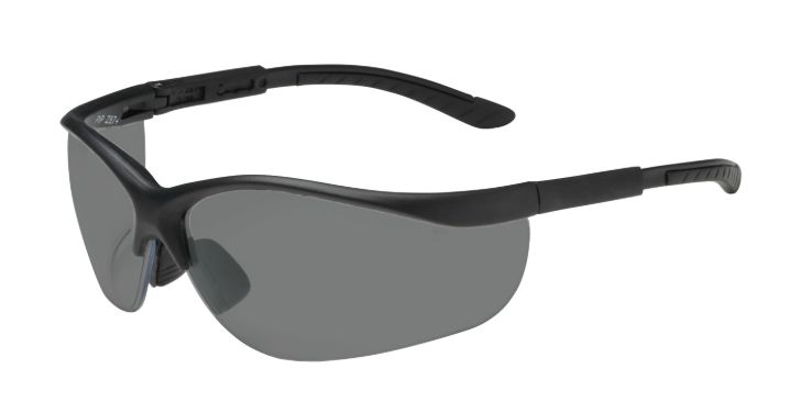 Hi-Voltage AC Semi-Rimless Safety Glasses with Black Frame, Gray Lens and Anti-Scratch Coating  (#250-21-0401)