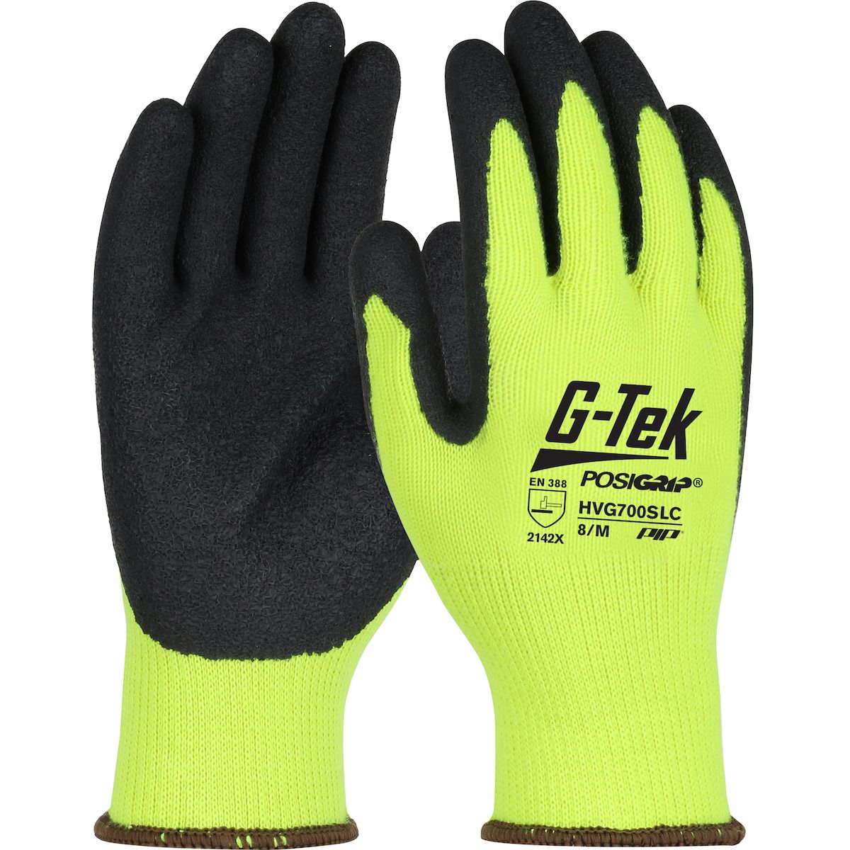 G-Tek® PosiGrip® Regular Weight Hi-Vis Seamless Knit Polyester Glove with Latex Coated Crinkle Grip on Palm & Fingers )#HVG700SLC) G-Tek® PosiGrip® Regular Weight Hi-Vis Seamless Knit Polyester Glove with Latex Coated Crinkle Grip on Palm & Fingers )#HVG700SLC)